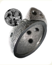Porous metal shell
